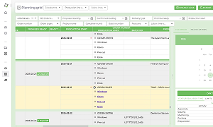 Planning Module Order Dashboard in INTUS Windows ERP System